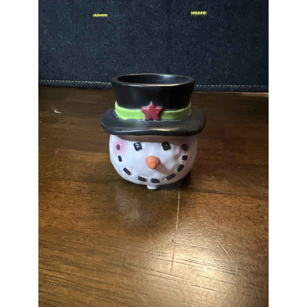 yankee candle snowman tea light‎ holder vintage Christmas